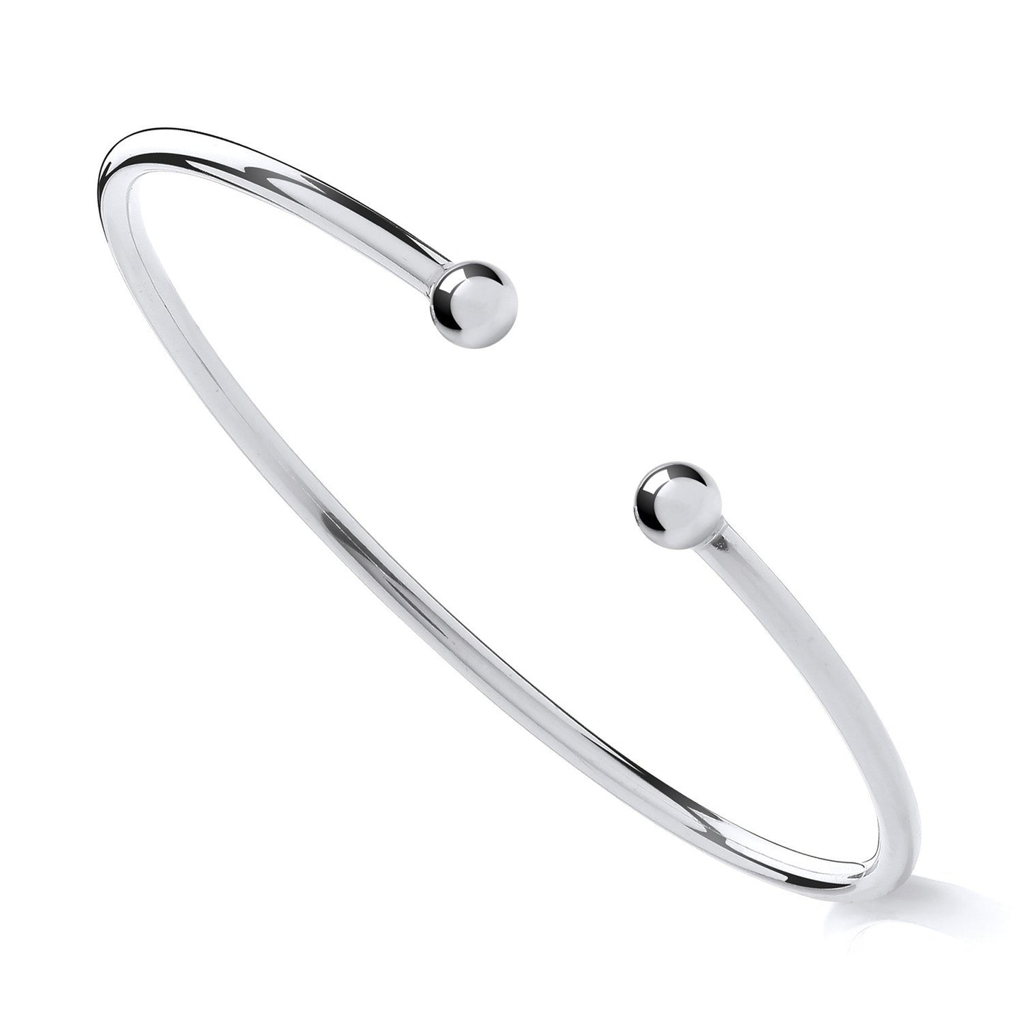 Gents Torque Bangle Solid Sterling Silver British Made Hallmarked