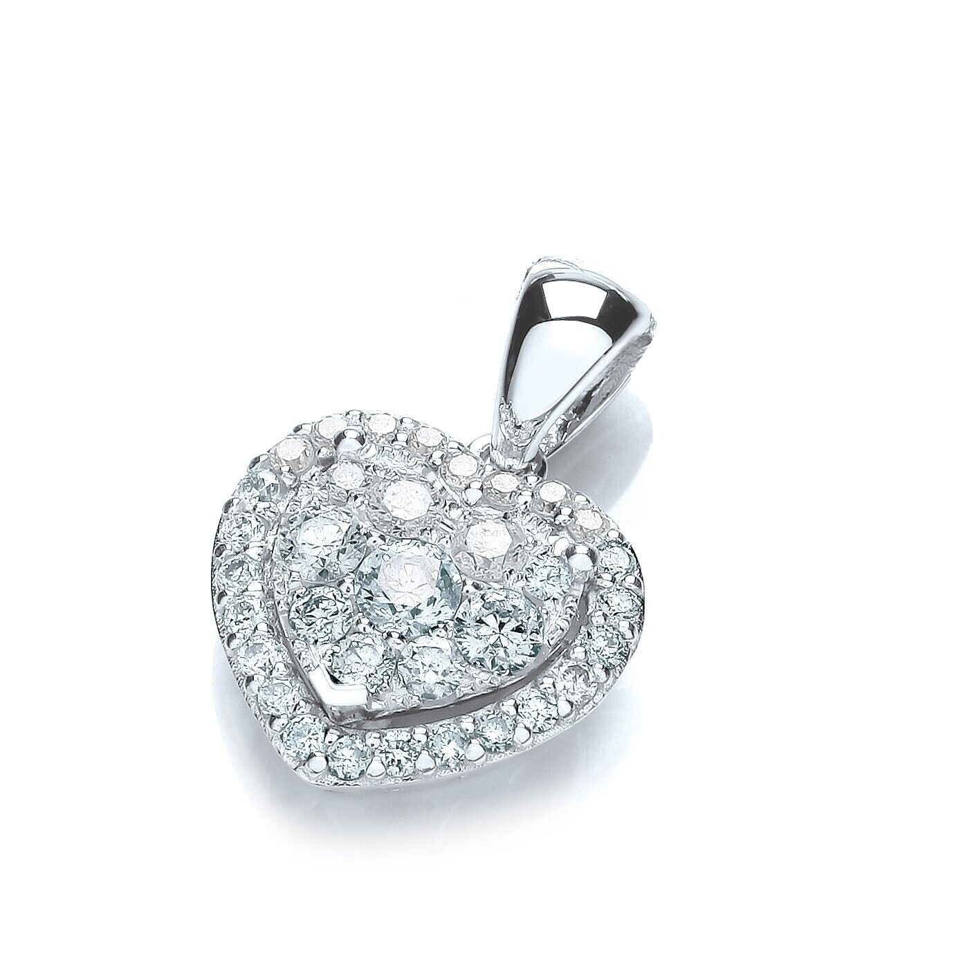18ct White Gold 0.40ctw Diamond Heart Pendant