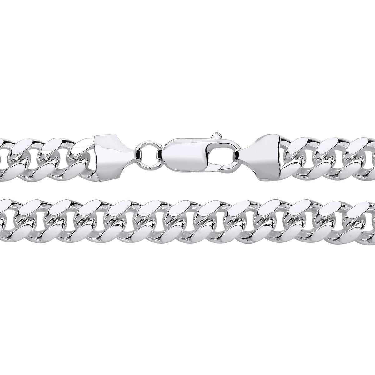 Men's Cuban Chain Bracelet Solid Silver 6.5mm Wide British Made Hallmarked 8"