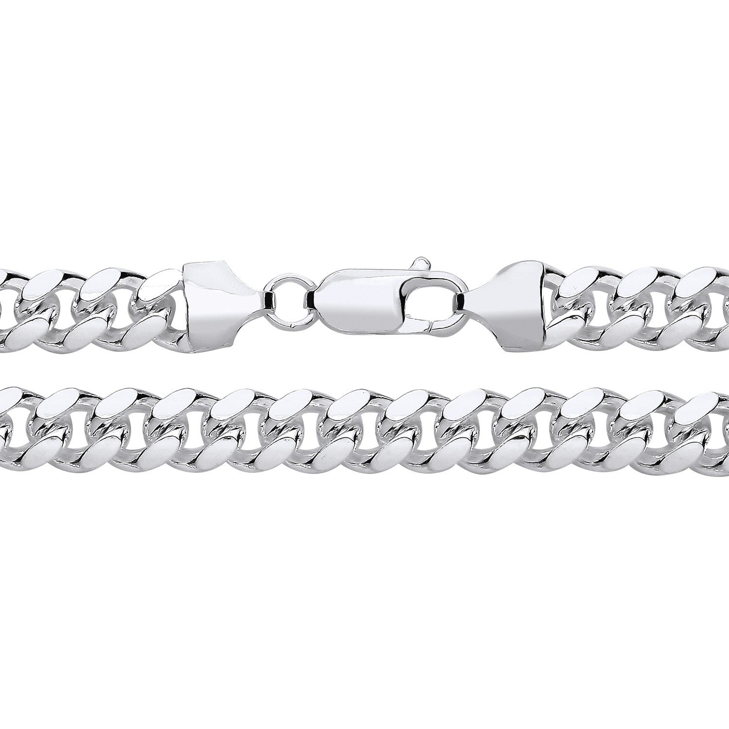 Men's Cuban Chain Bracelet Solid Silver 6.5mm Wide British Made Hallmarked 8"