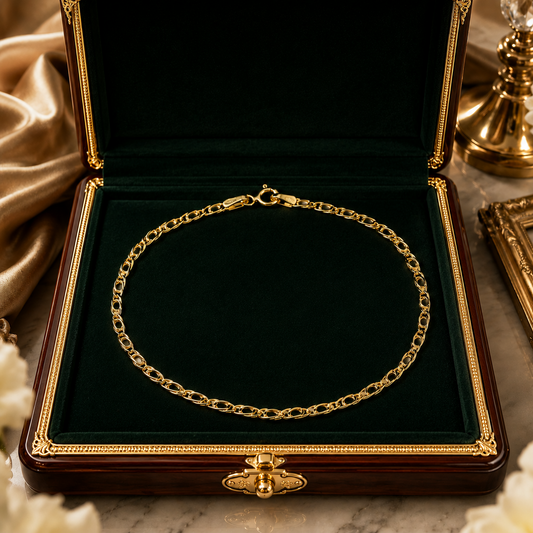 Gold Mariner Link Bracelet 9ct Yellow Gold 375 Hallmark 19cm