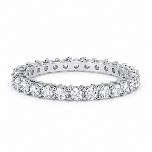 Sterling Silver Full Eternity 3mm Band Wedding Ring 925 Hallmark