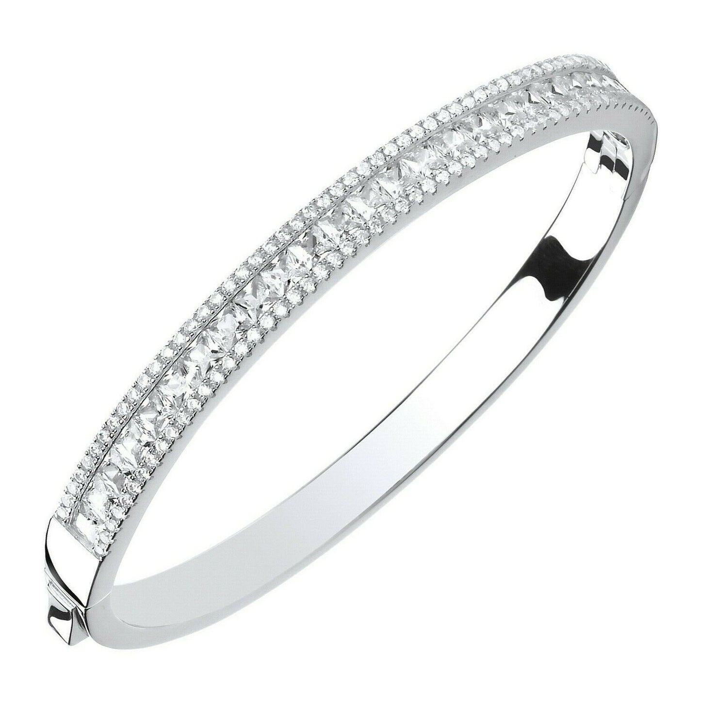 Solid Sterling  Silver Bangle Hinged Hallmarked British Made Gift Boxed