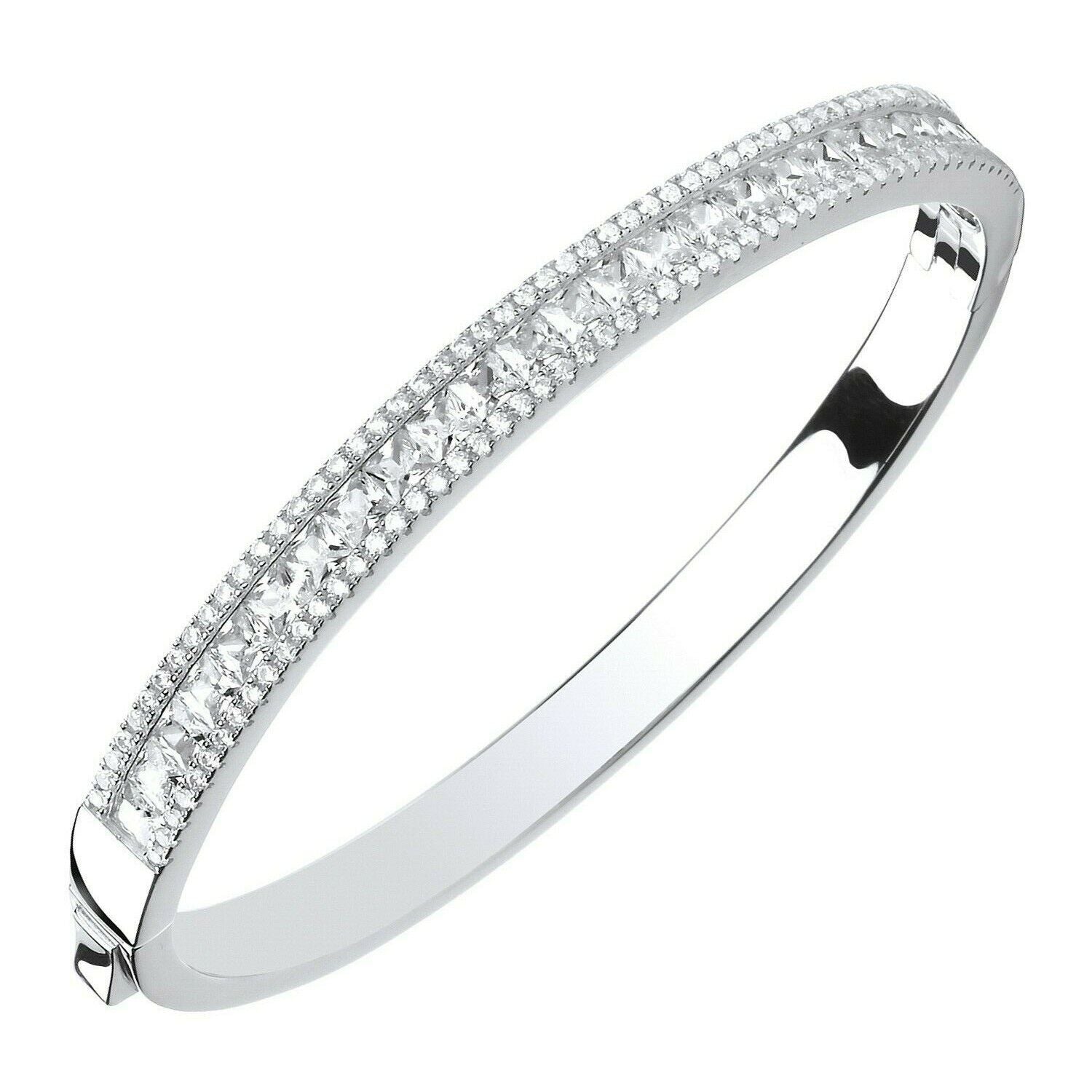 Solid Sterling  Silver Bangle Hinged Hallmarked British Made Gift Boxed