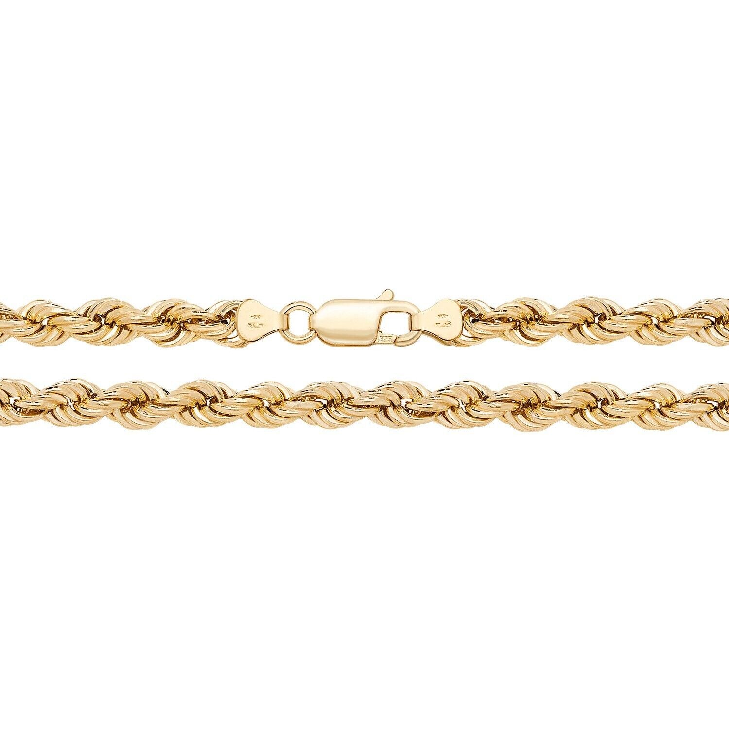 Yellow Gold Rope Chain 20" 10grams Hallmarked Men's Women's 100 Gauge 5mm wide