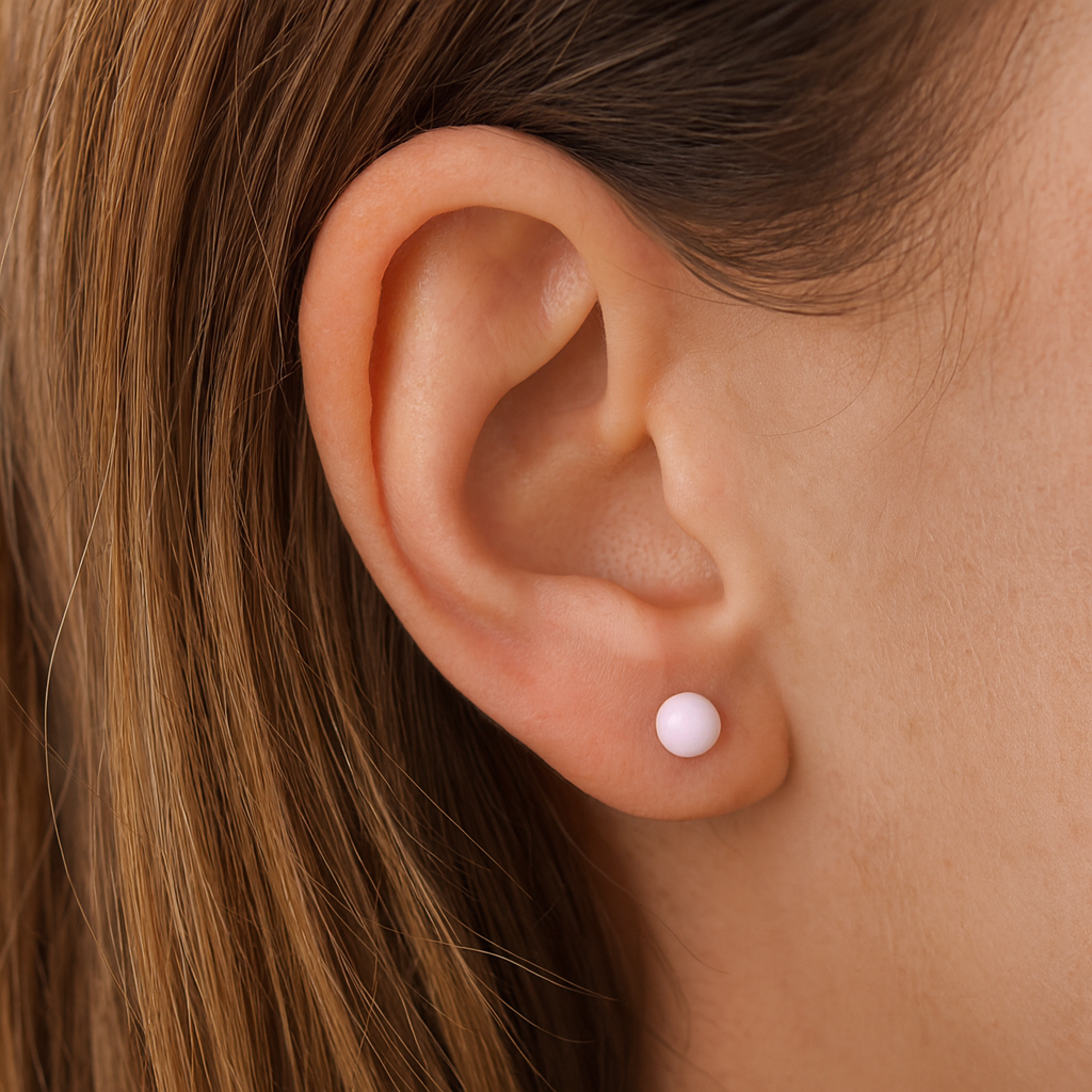 18ct Gold Opal Earrings on Solid Sterling Silver 4.1mm 925 Hallmark