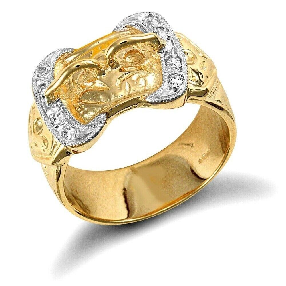 Men's Gold Buckle Ring Very Heavy Full Hallmark British Made Solid Yellow Gold