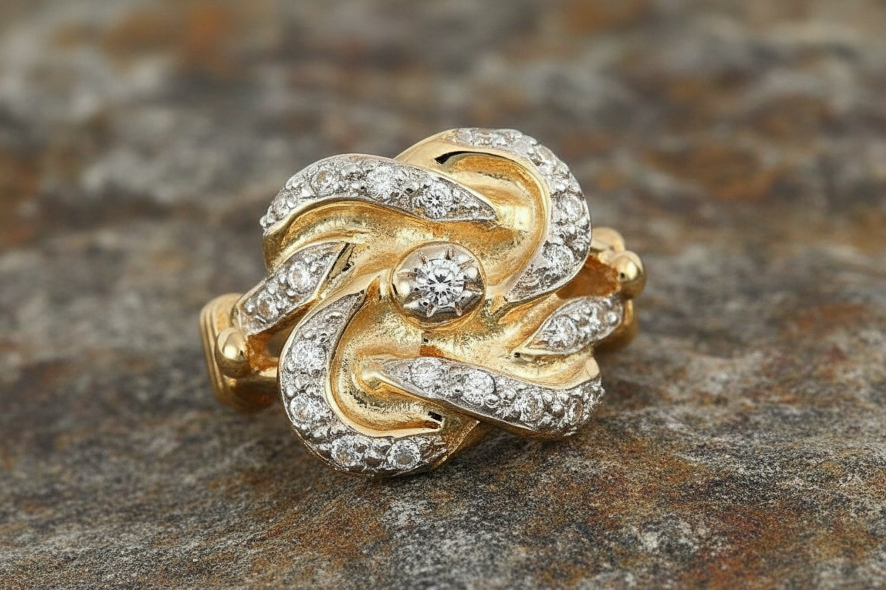 Gents Heavyweight Knot Ring Solid 9 Carat Yellow Gold Hallmarked British made