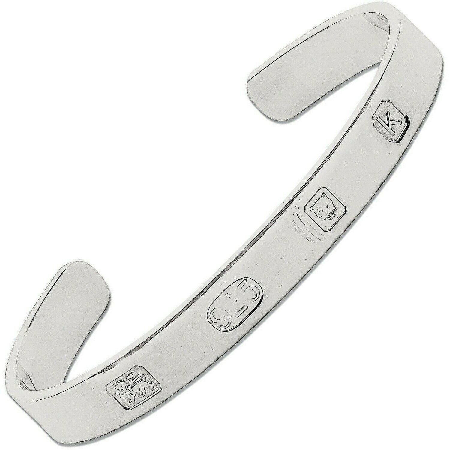 Ladies Silver Hallmark Bangle Solid Full Hallmark British Made Heavy Weight