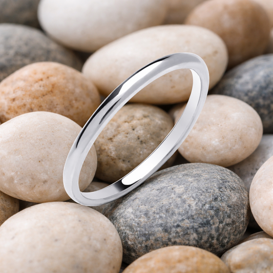 1.75mm Wedding Band Ring Solid Sterling Silver 925 Hallmark Size K - S