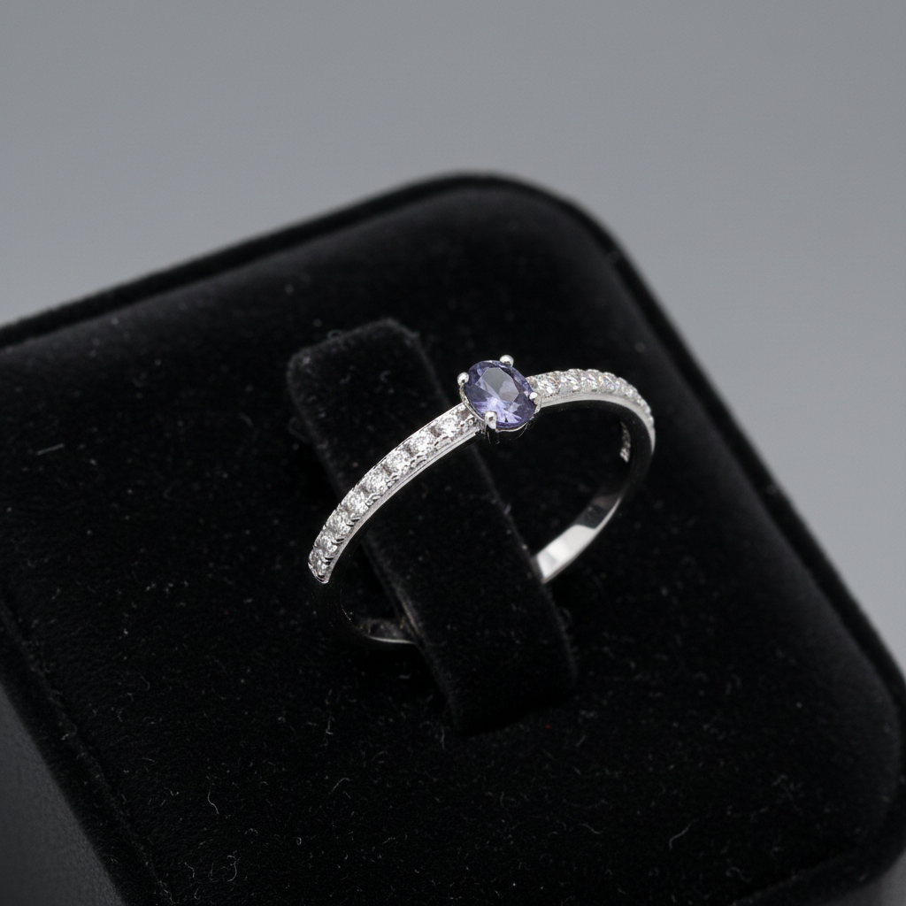 Tanzanite Oval Solitaire Ring Solid Sterling Silver 925 Hallmark Sizes K - S