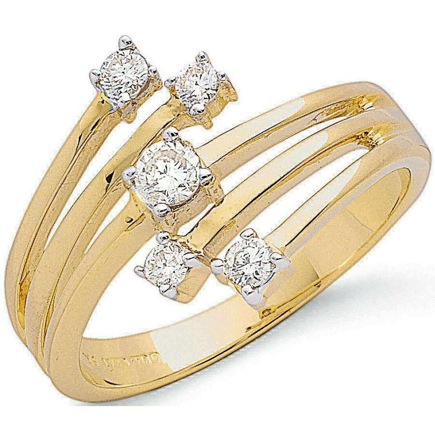 9ct Yellow Gold 0.30ctw Diamond Ring Cocktail Statement