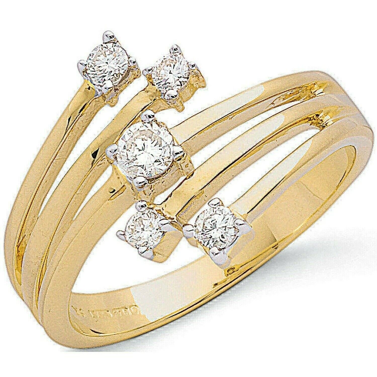 9ct Yellow Gold 0.30ctw Diamond Ring Cocktail Statement
