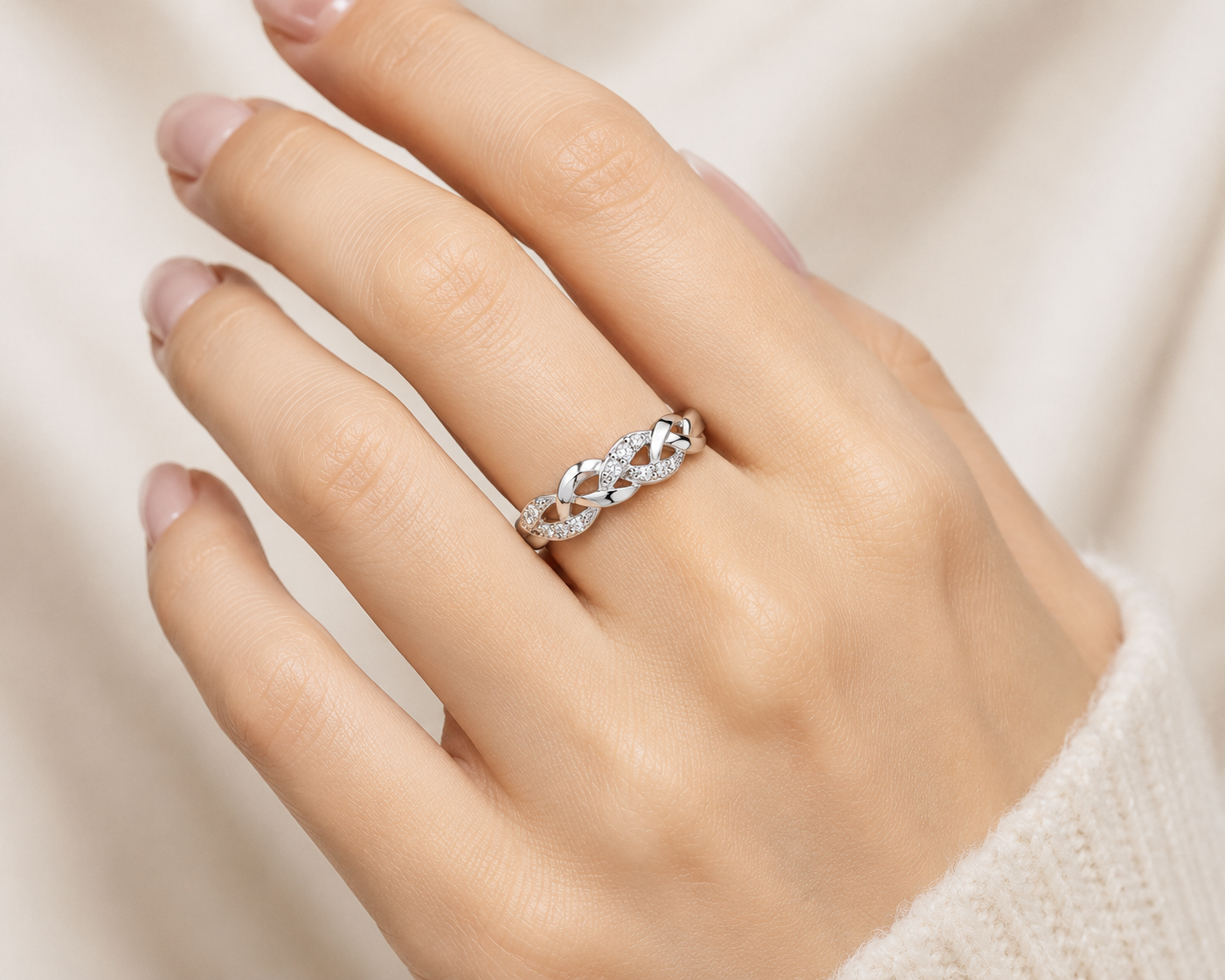 Sterling Silver Celtic Ring Zircon Gemstones 925 Hallmark Sizes K - S