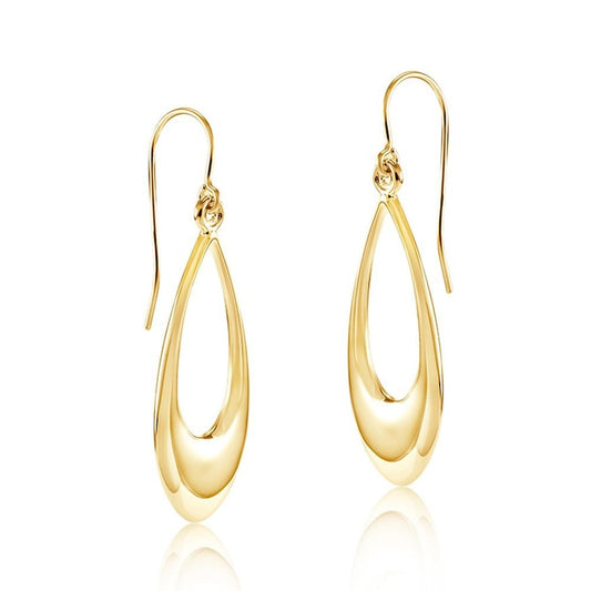 Open Teardrop Earrings 9ct Yellow Gold 36mm Drops Hallmarked