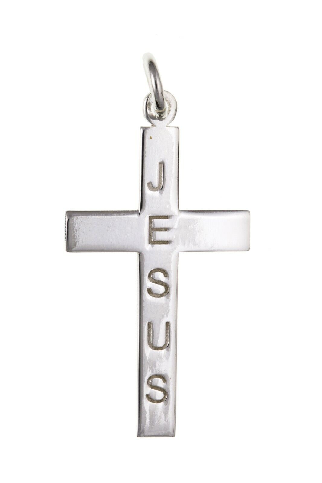 Sterling Silver JESUS Cross Pendant 925 Hallmark 26 x 15mm