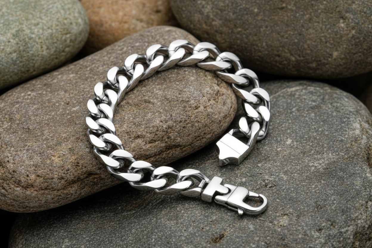 Fred Bennett Heavyweight Curb Chain Bracelet 22cm B3896
