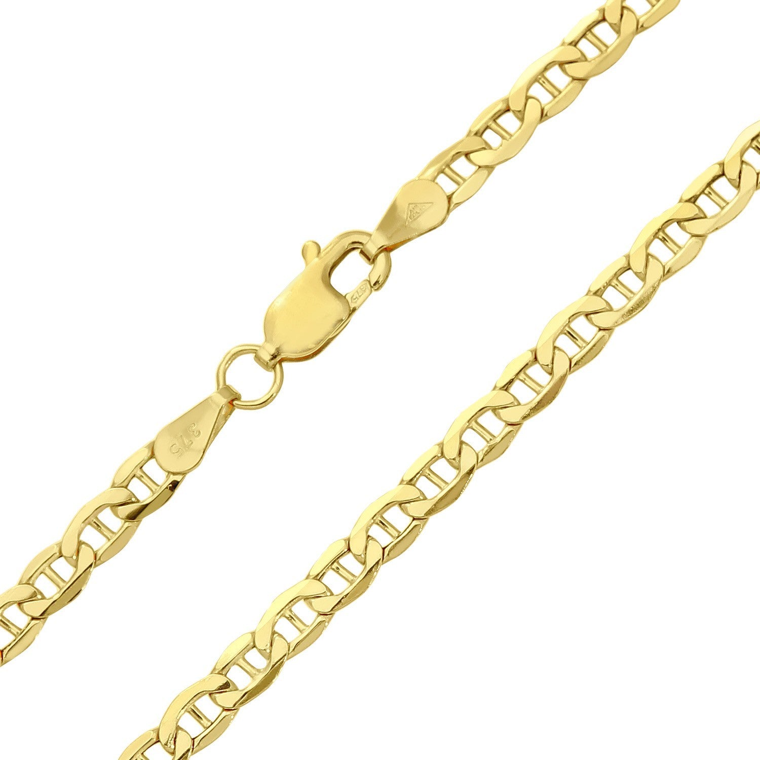 Gold Anchor Link Bracelet 9ct Yellow Gold 375 Hallmark 19cm