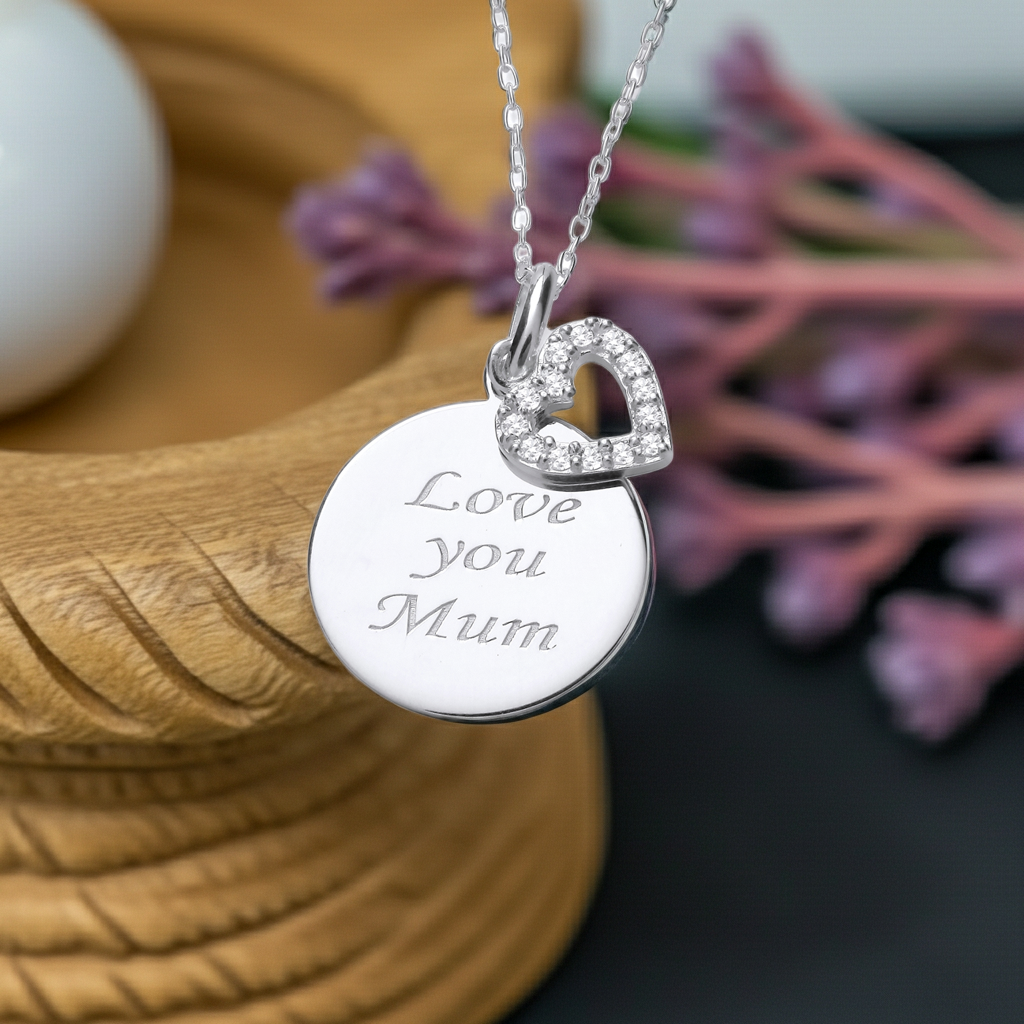 Love You Mum Necklace Solid Sterling Silver 925 Hallmark 18" Chain Mothers Day