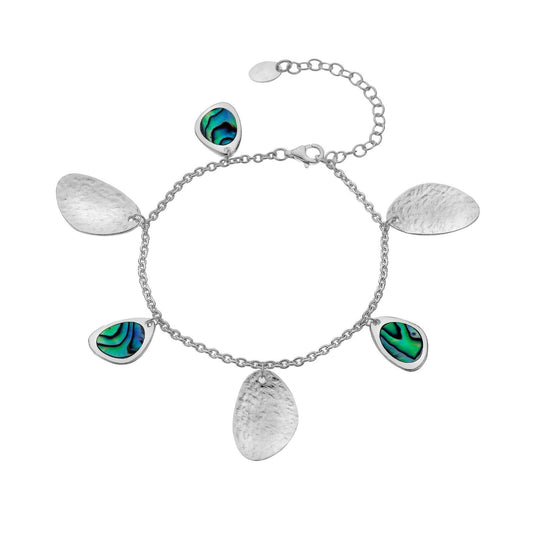 Paua Shell Pebble Bracelet Solid Sterling Silver Hallmarked Luxury Box