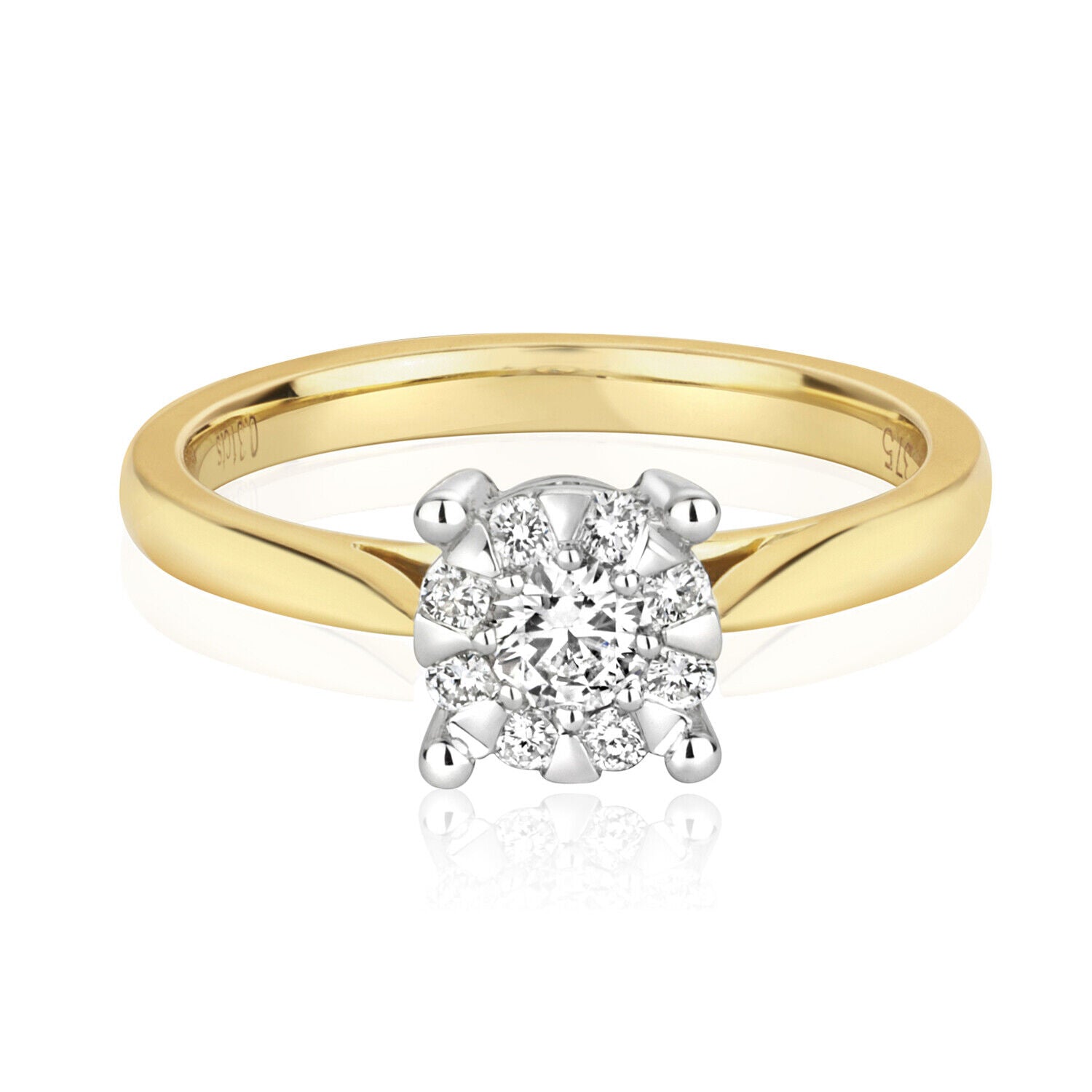 Real Diamond Engagement Ring 9ct Yellow Gold Brilliant Set Solitaire 0.30ct
