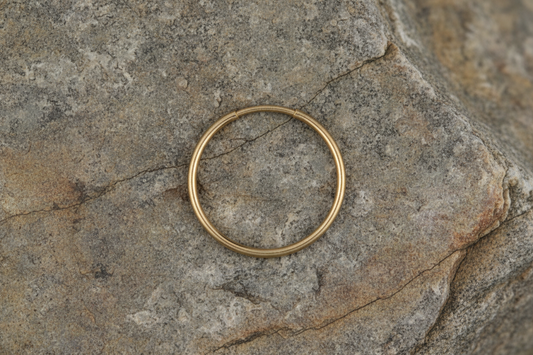 Men's Gold Hoop Earring 14mm Yellow Gold Medium Weight Sleeper
