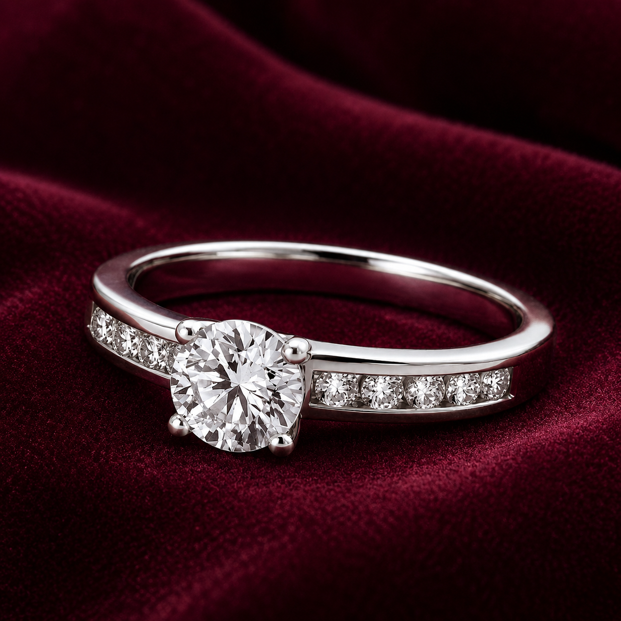 Solitaire Engagement Ring Solid Sterling Silver 925 6mm Centre Stone Size J - V