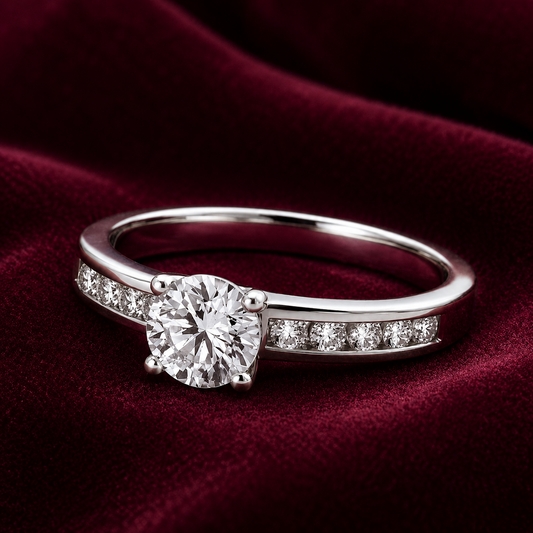 Solitaire Engagement Ring Solid Sterling Silver 925 6mm Centre Stone Size J - V