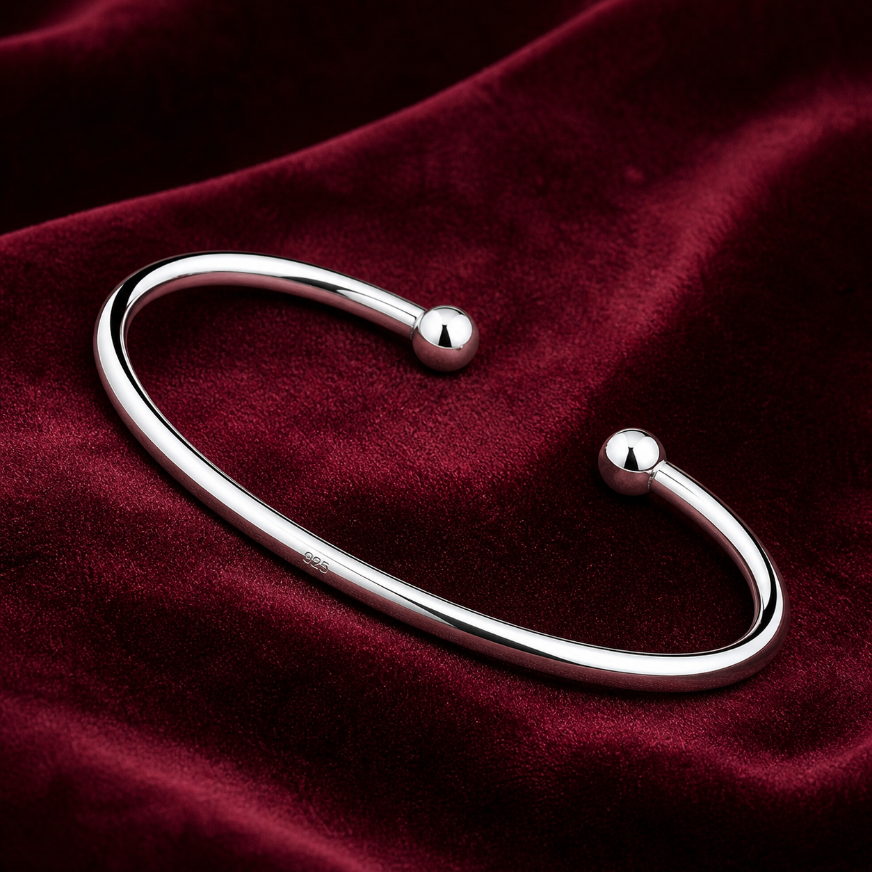 Ladies Sterling Silver Torque Bangle 925 Hallmark Cuff Bracelet