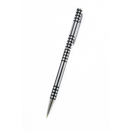 Mackintosh Ballpoint Pen Silver Plated Lattice Design Black Ink Brand New Boxed