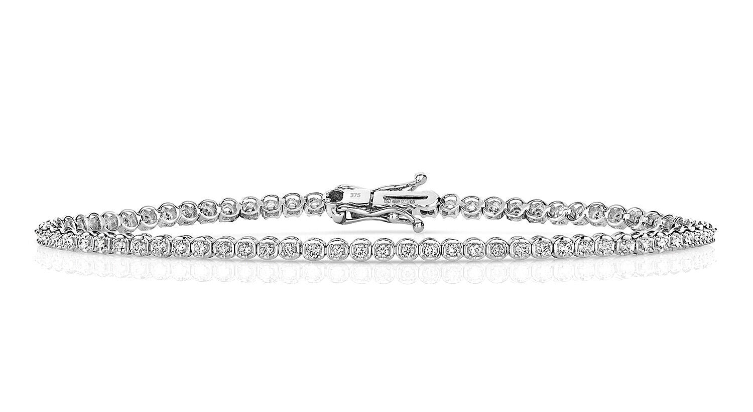 9ct White Gold Diamond Tennis Bracelet 0.75ctw
