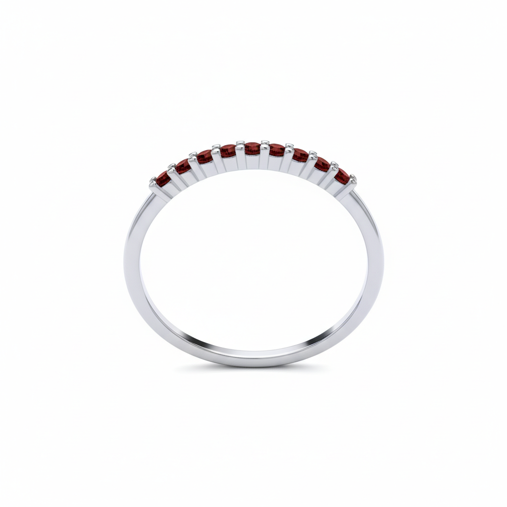 Sterling Silver Ruby Eternity Ring Anniversary Band 925 Hallmark Size K-S