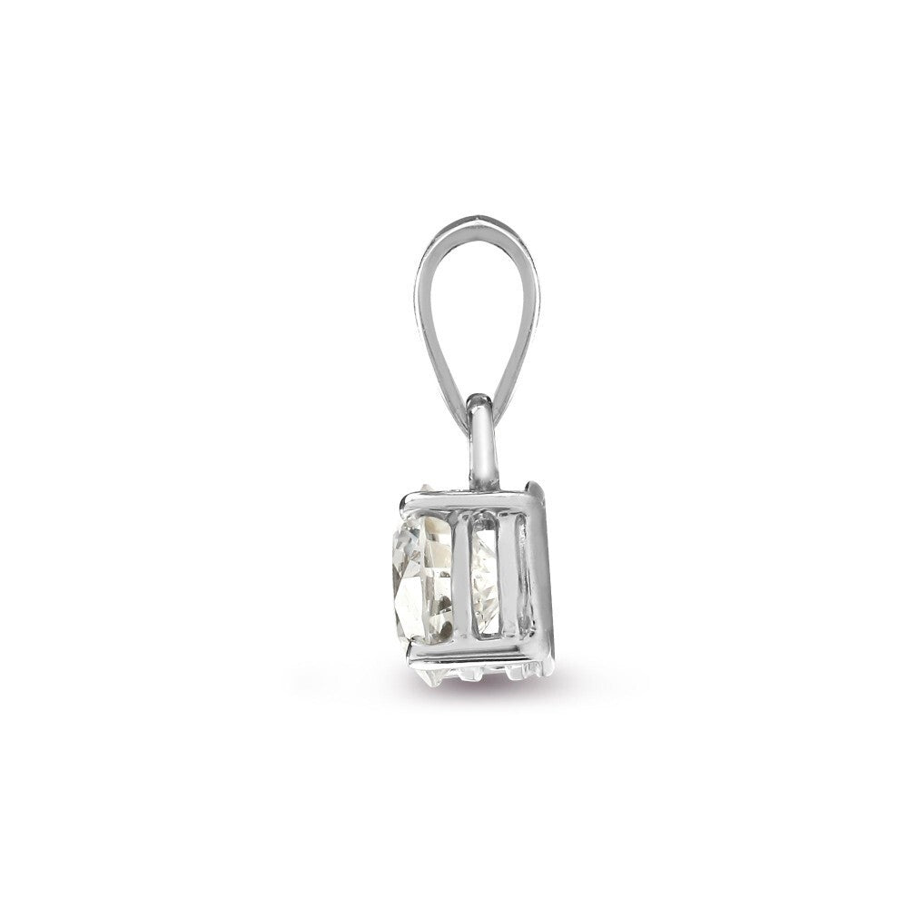 Lab Grown Diamond Pendant 1.00ct Claw Set 18ct White Gold IGI Certificated