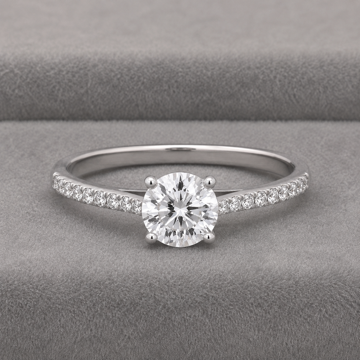 Brilliant Cut Solitaire Engagement Ring Solid Sterling Silver 925 Size K - S