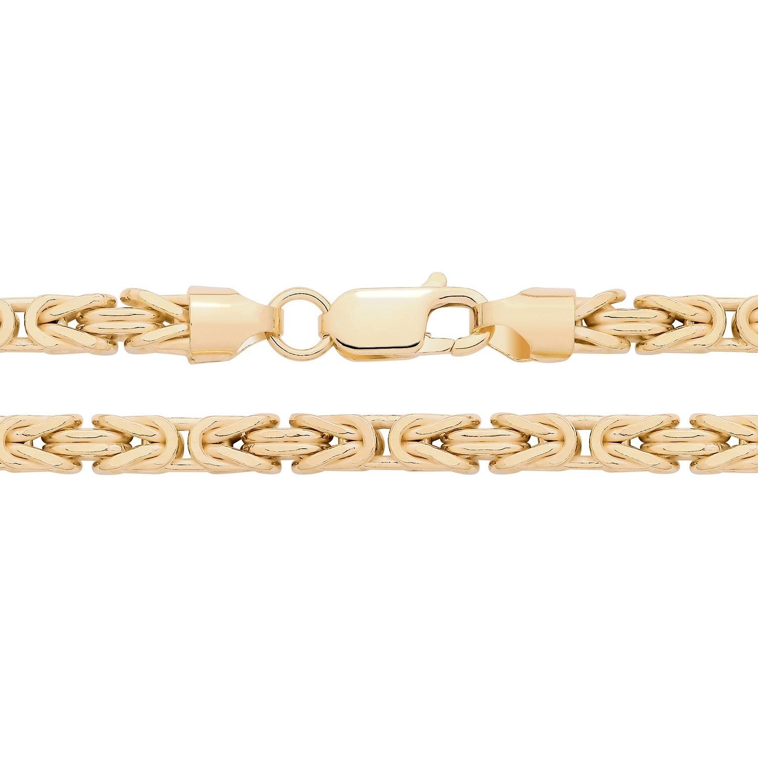 18ct Gold Byzantine Chain on Solid Sterling Silver 20" British Made Hallmarked
