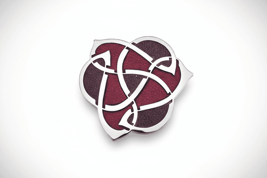 Celtic Archibold Knox Brooch Silver Plated Red Brand New Gift Packaging