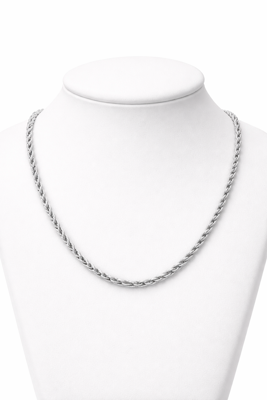 Solid Sterling Silver Rope Chain 2.7mm Diamond Cut Full Hallmark 22" 51cm