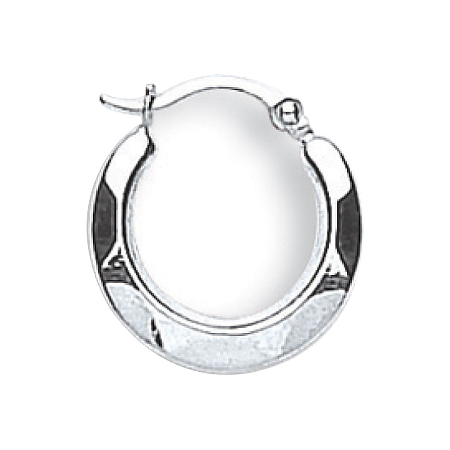 White Gold Hammered Hoop Earrings 14mm Creole Hoops Hallmarked