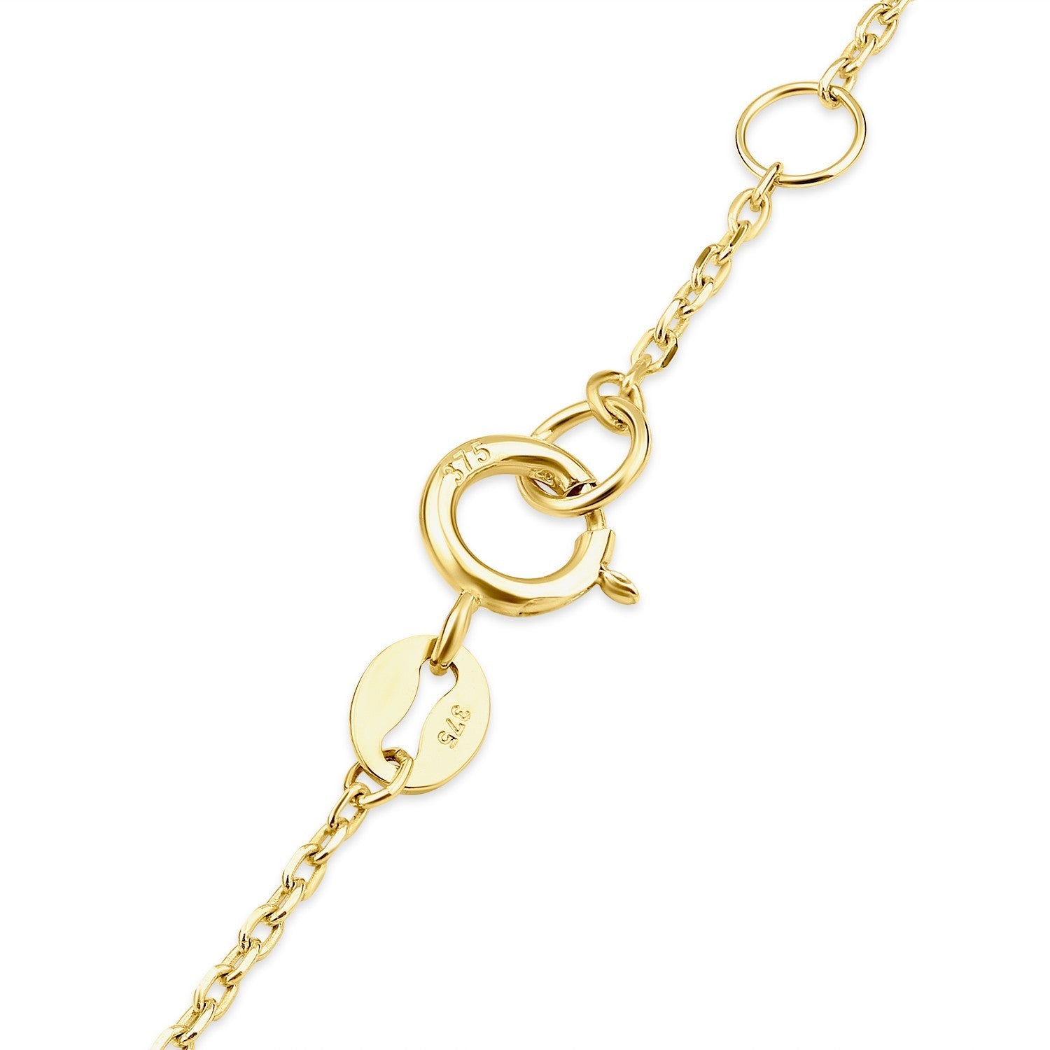 Ladies Floral Heart Bracelet Solid 9ct Yellow Gold 375 Hallmark 17.5 - 19cm