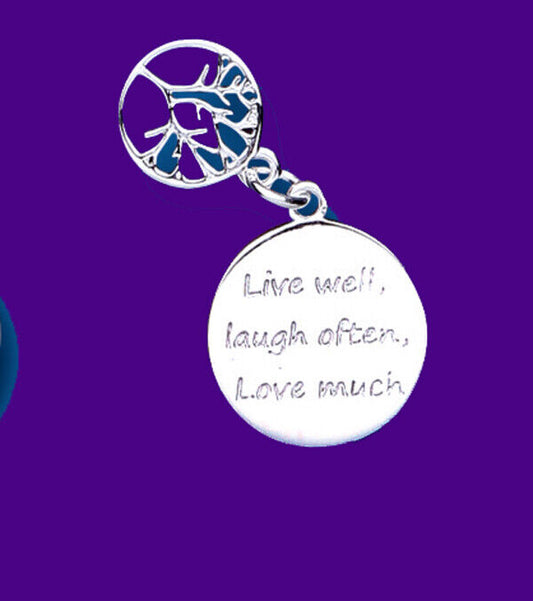 Tree of Life Pendant Sterling Silver Tag 925 Live Well Laugh Often Love Much
