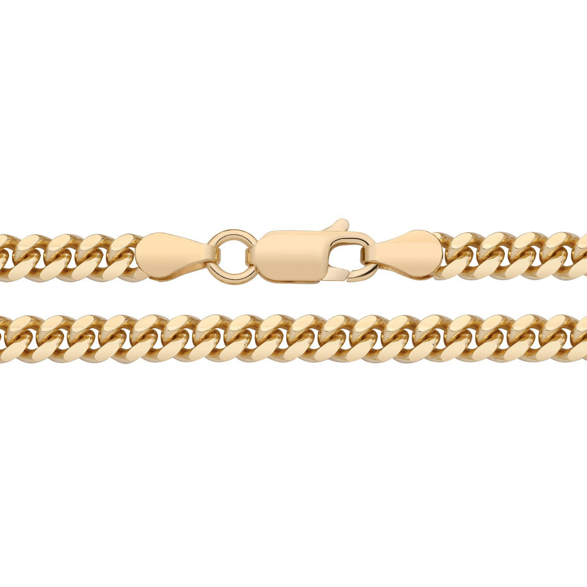 18ct Gold Mens Cuban Bracelet on Solid Silver British Made Hallmarked 8"