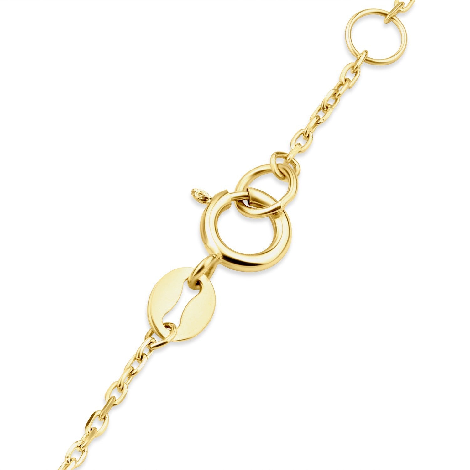 Love Script Bracelet in 9ct Yellow Gold with Heart Charms 375 Hallmark 17.5-19cm