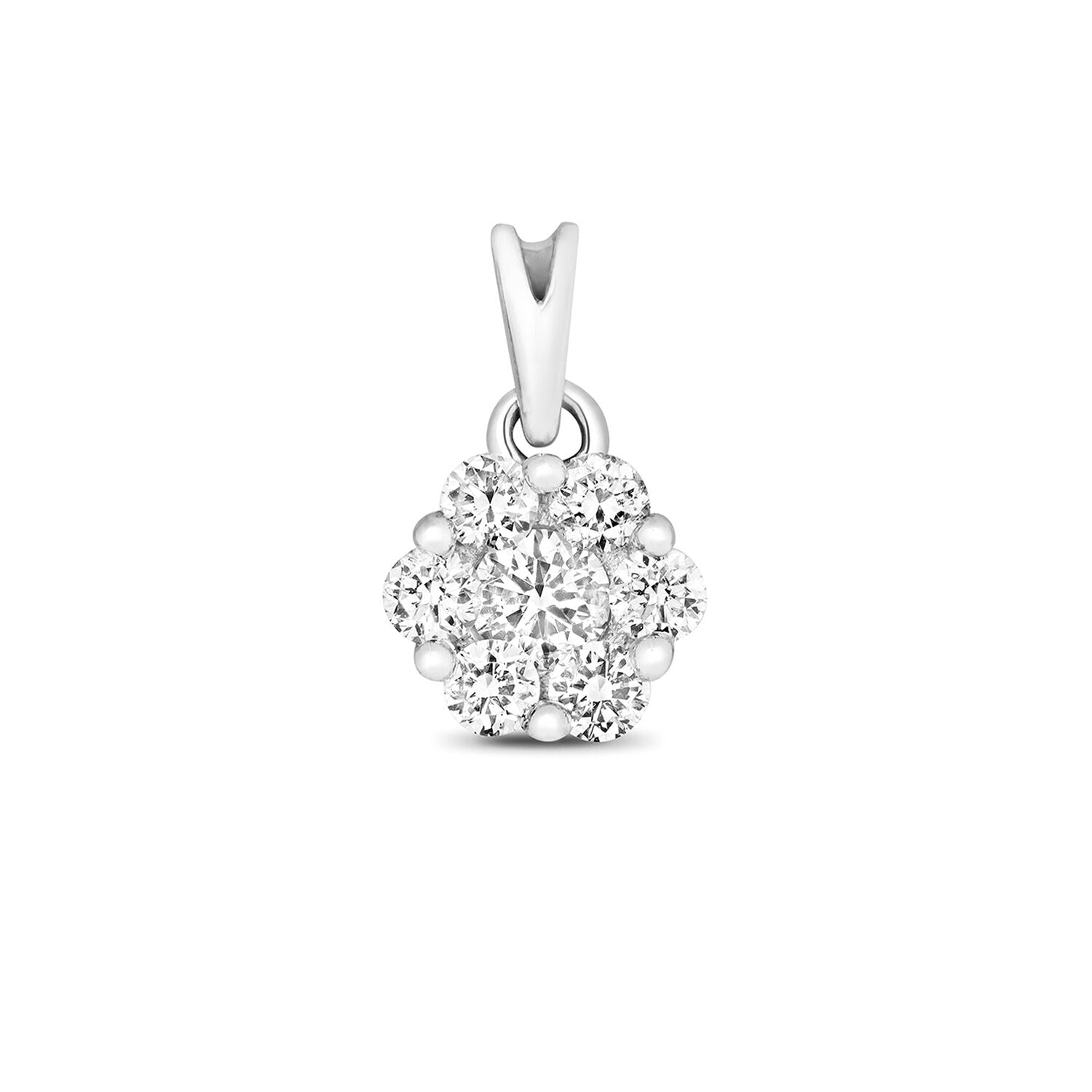 Diamond Cluster Pendant White Gold 0.25ct Premium Diamond Round Cluster