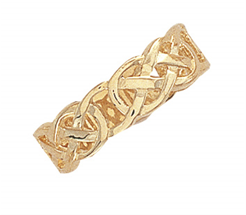 9ct Yellow Gold Gents Celtic Band Ring Fully Hallmarked