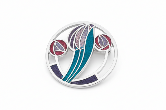 Mackintosh Brooch Tulip and Rose Silver Plated Brand New Gift Packaging