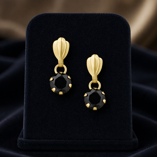 Natural Sapphire Drop Earrings Solid 9ct Yellow Gold Hallmarked