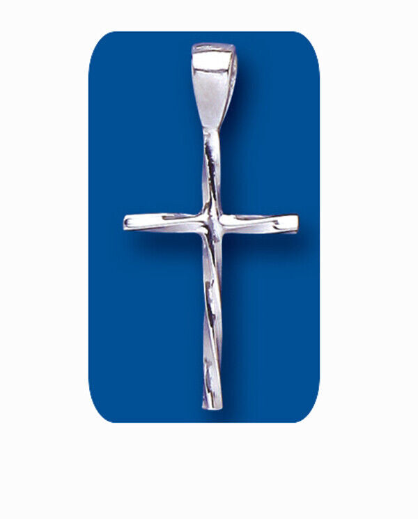 Sterling Silver Solid Twost Cross 925 Hallmark 26 x 16mm