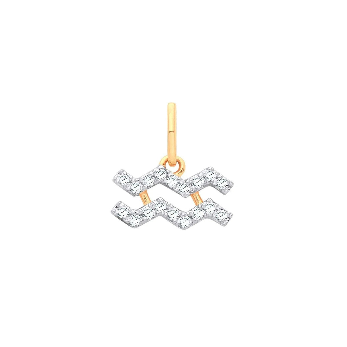 Real Diamond Zodiac Pendant Necklace 9ct Yellow Gold Hallmarked