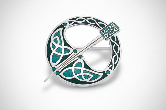 Green Tara Celtic Brooch Silver Plated Brand New Gift Packaging