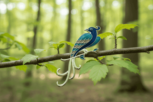 Blue Bird of Paradise Butterfly Brooch Silver Plated Brand New Gift Packaging
